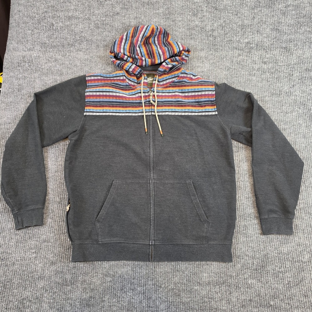 Howler Brothers Shaman Hoodie Mens XL Charcoal Gray Aztec Full Zip Sweatshirt